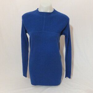 Tory Burch Sweater Womens Small 100% Cashmere Blue Crew Neck Pullover